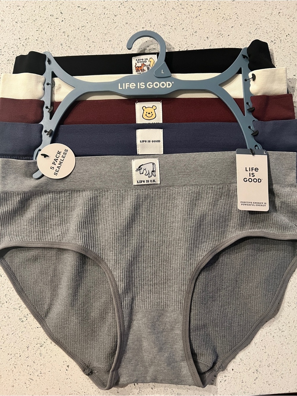 Life is Good Winnie the Pooh 5 pack of underwear Large